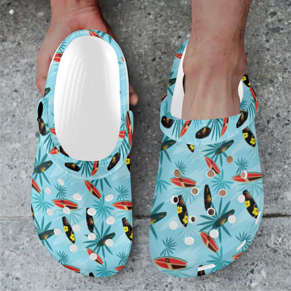 Surfboard Themed Pattern Unisex Clogs Shoes