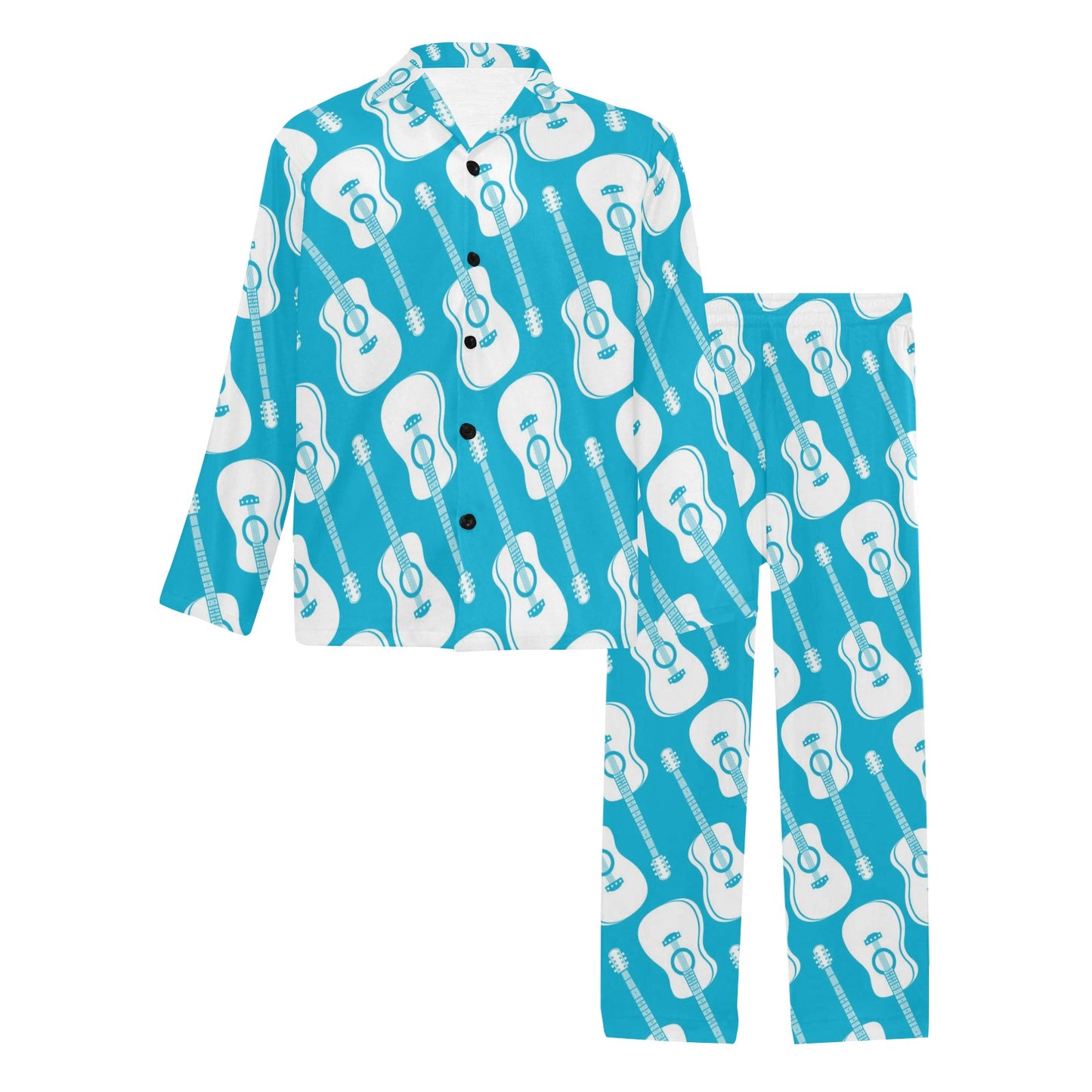Acoustic Guitar Print Design LKS404 Men's Long Pajama Set