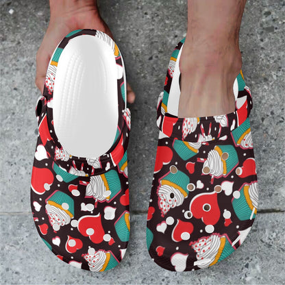 Cupcakes Heart Print Pattern Unisex Clogs Shoes