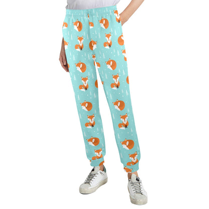 Fox Design Snow Print Pattern Women's Casual Track Pants