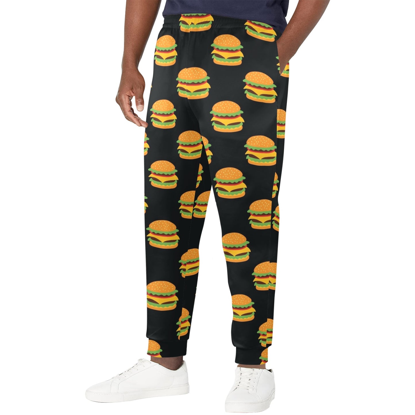 hamburger Design Print Pattern JJ0317 Men's Casual Track Pants