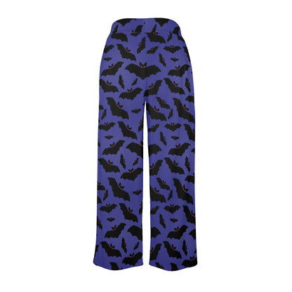 Bat Halloween Pattern Print Design 02 Women's Wide Leg Lounge Pants