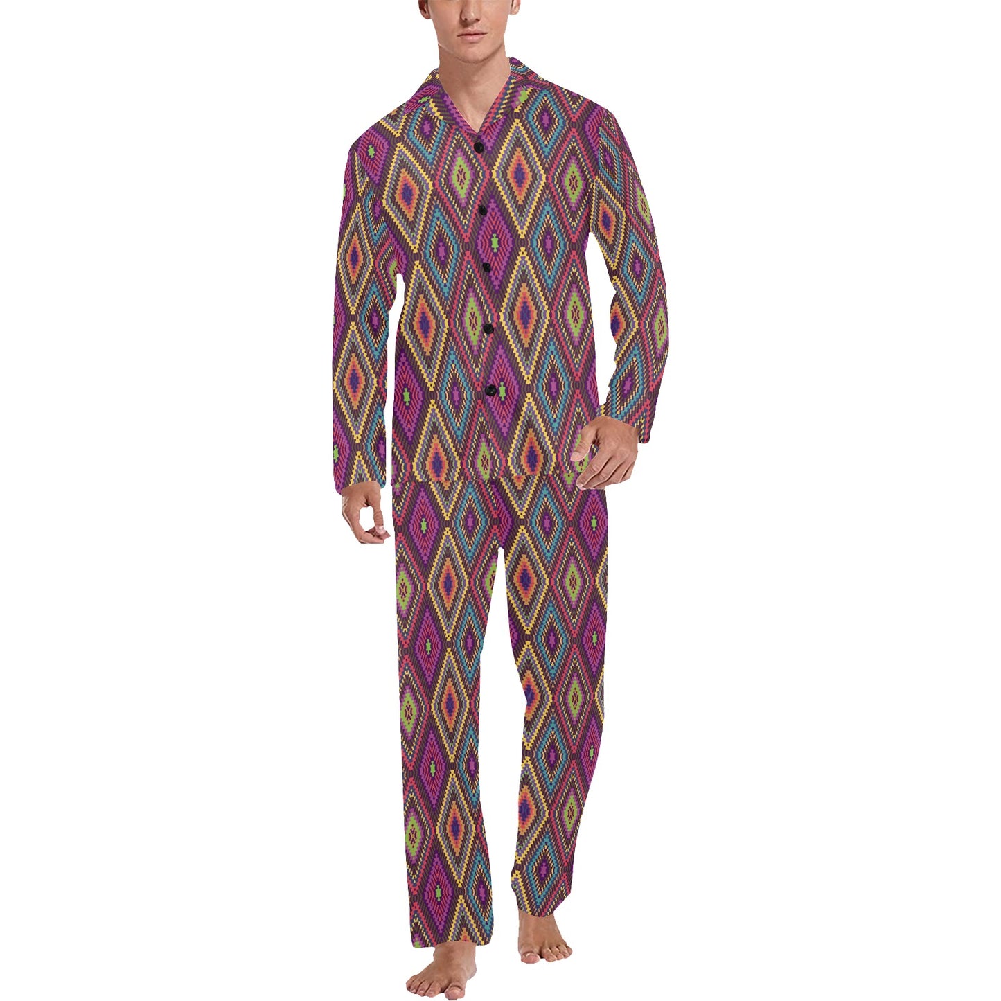 Southwestern Print Men's Long Pajama Set