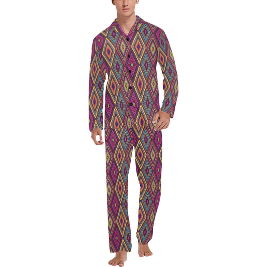 Southwestern Print Men's Long Pajama Set