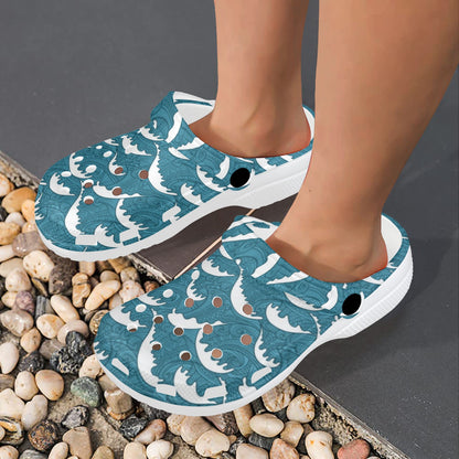 Surf Wave Tribal Design Unisex Clogs Shoes