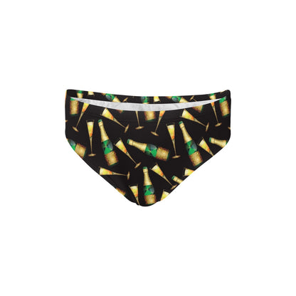 Champagne Pattern Print Design 02 Men's Swimming Briefs