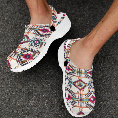 Indian Navajo Art Themed Design Print Unisex Clogs Shoes