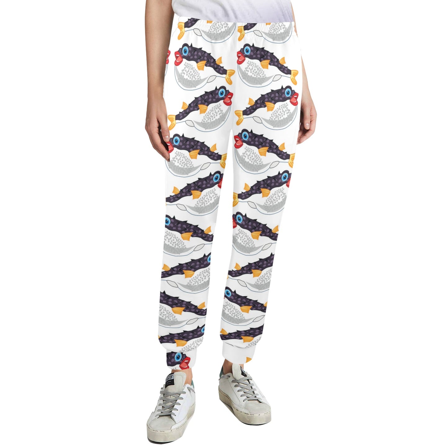 Fugu Pattern Print Design 03 Women's Casual Track Pants