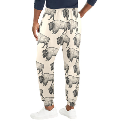 Bison Pattern Print Design 02 Men's Casual Track Pants