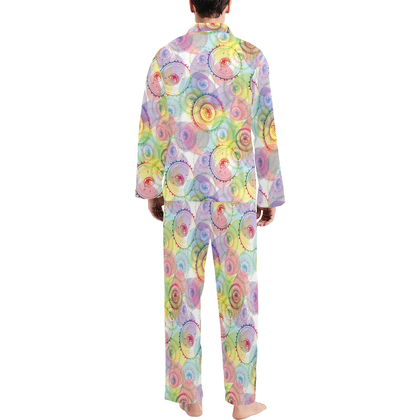 Third Eye Print Design LKS303 Men's Long Pajama Set