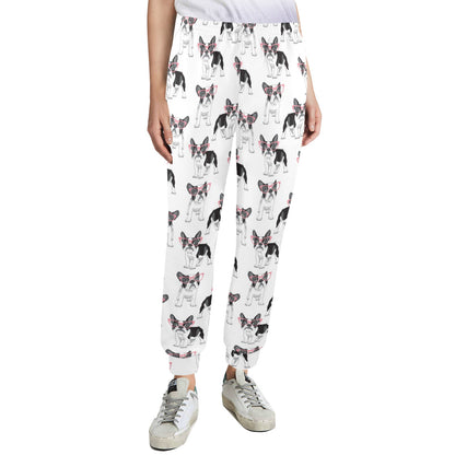 Boston Terrier Pattern Print Design 03 Women's Casual Track Pants