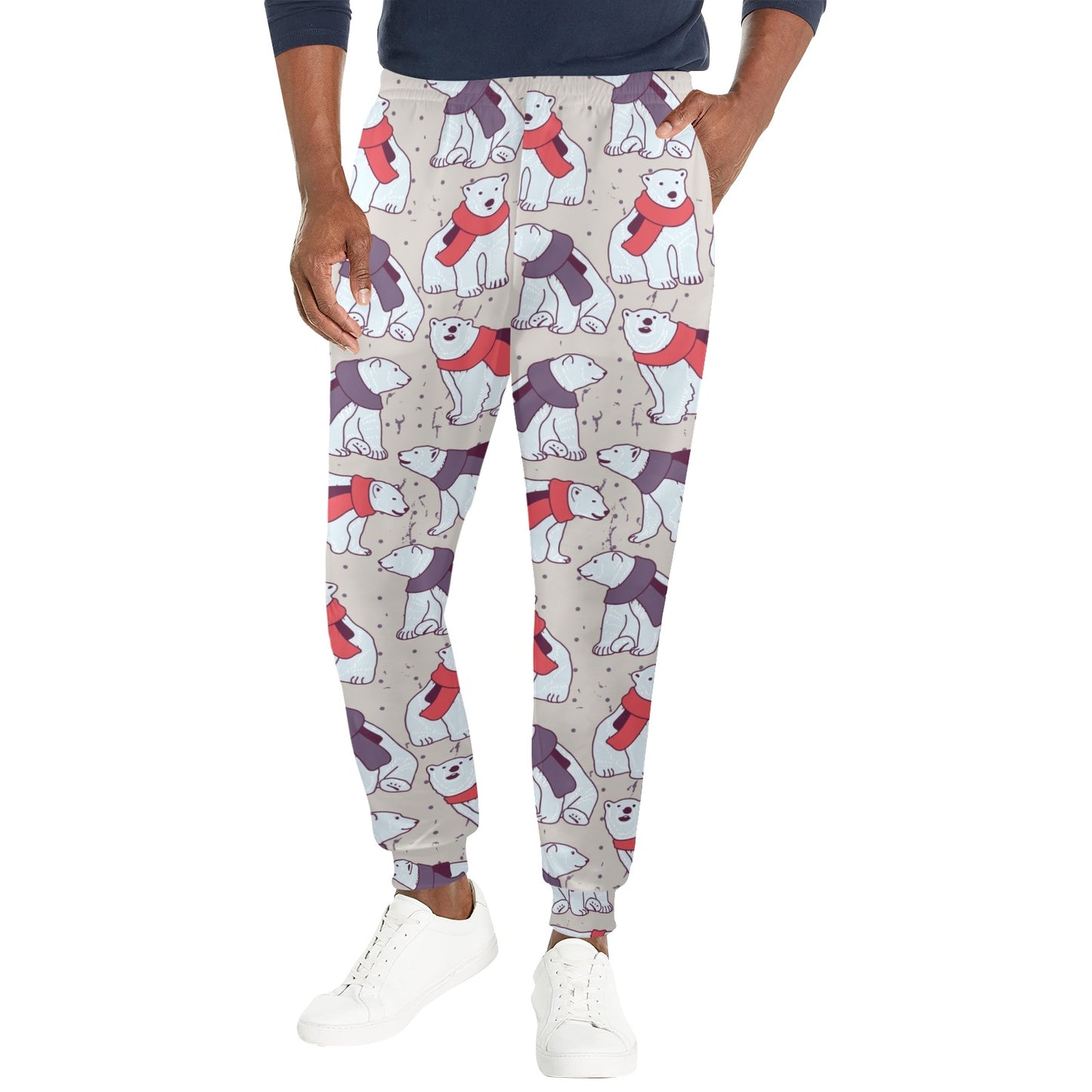 Polar Bear Pattern Print Design PB04 Men's Casual Track Pants