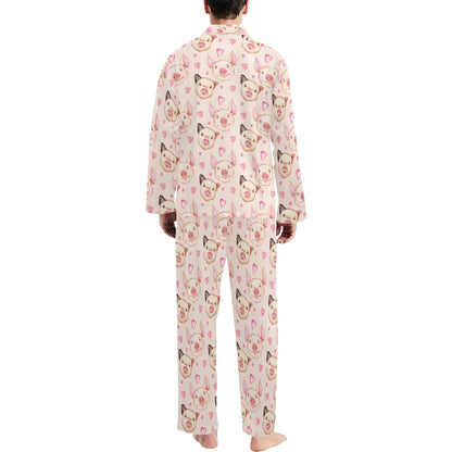 Pig Print Design LKS406 Men's Long Pajama Set