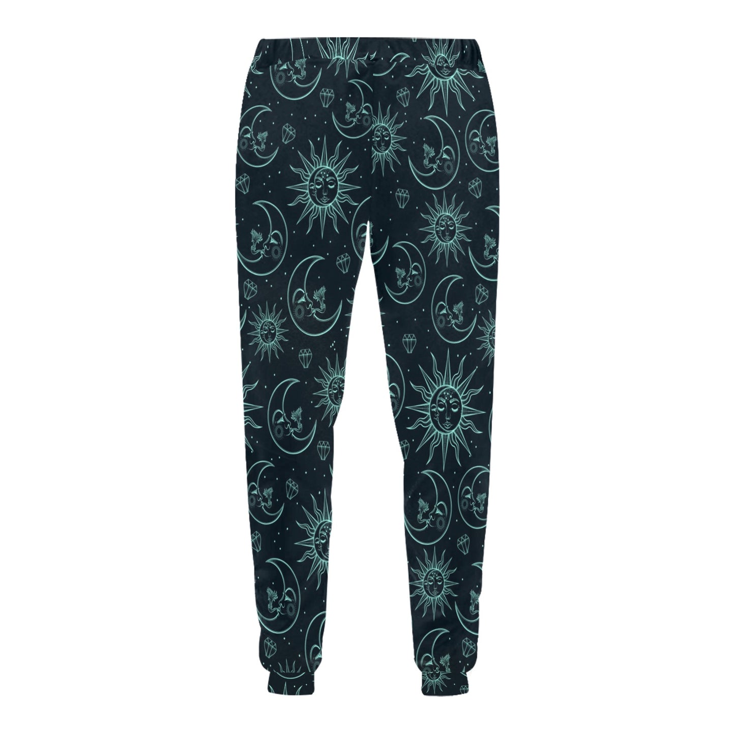 Sun Moon Magic Design Themed Print Men's Sweatpants