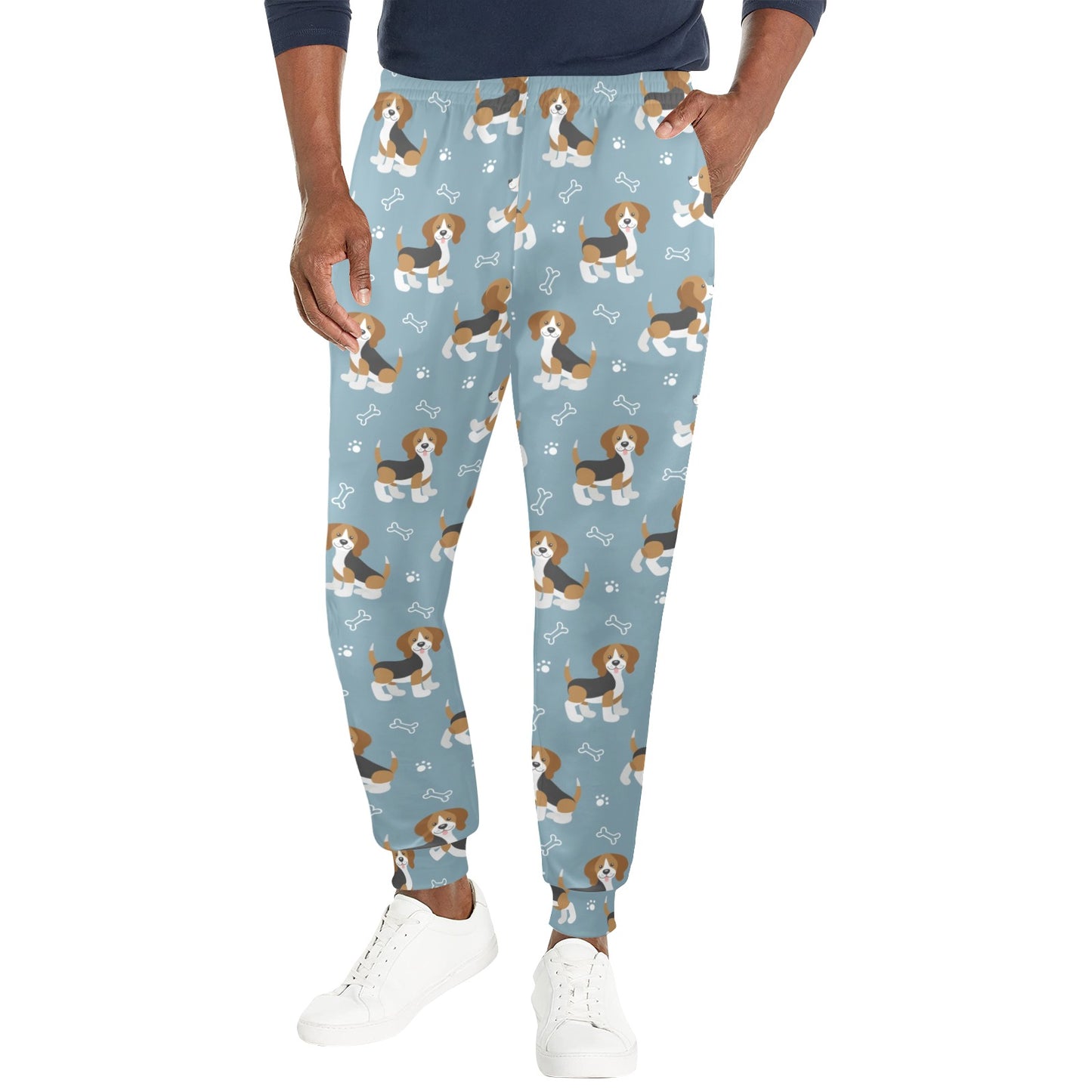 Beagle Pattern Print Design 02 Men's Casual Track Pants