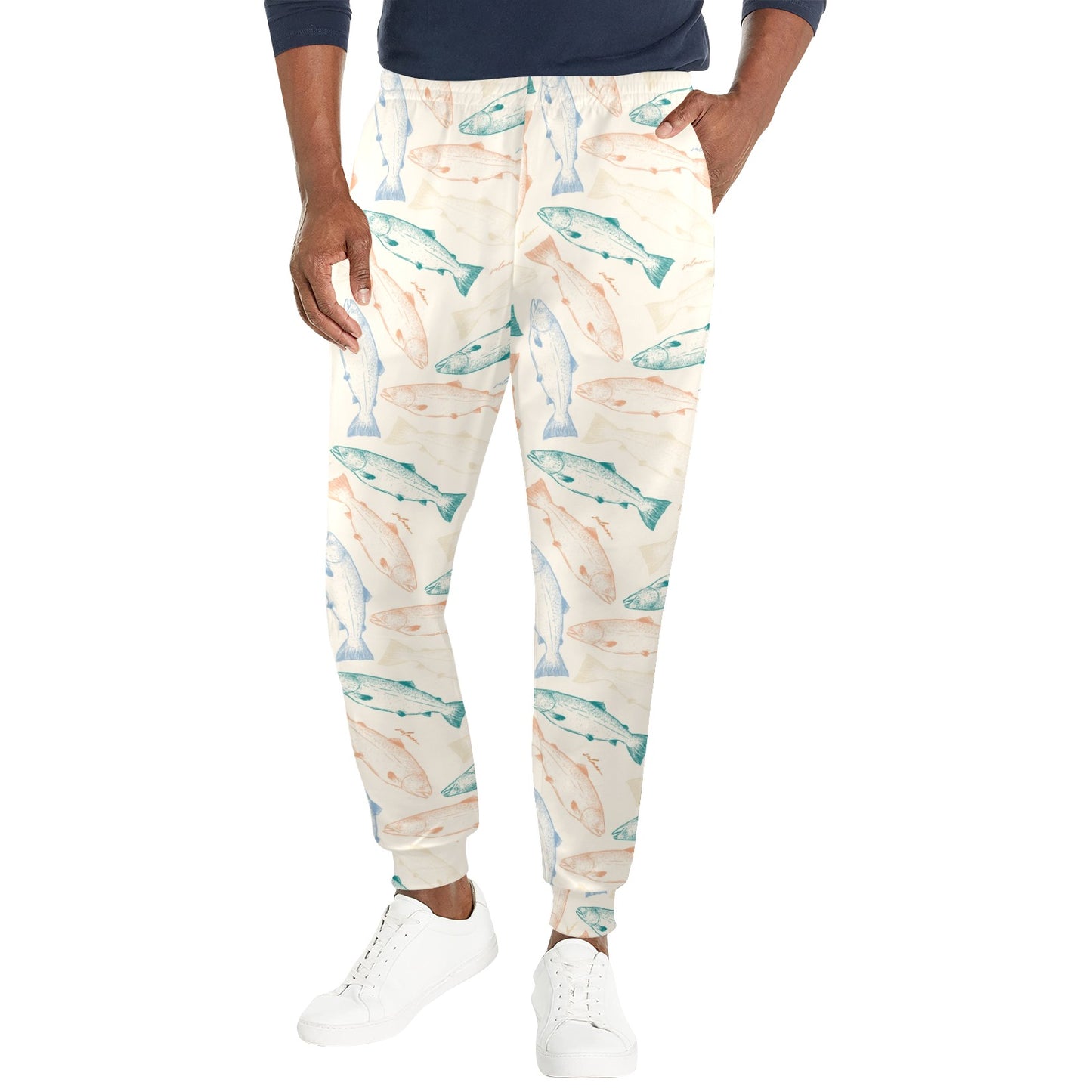 Salmon Fish Print Design LKS305 Men's Casual Track Pants