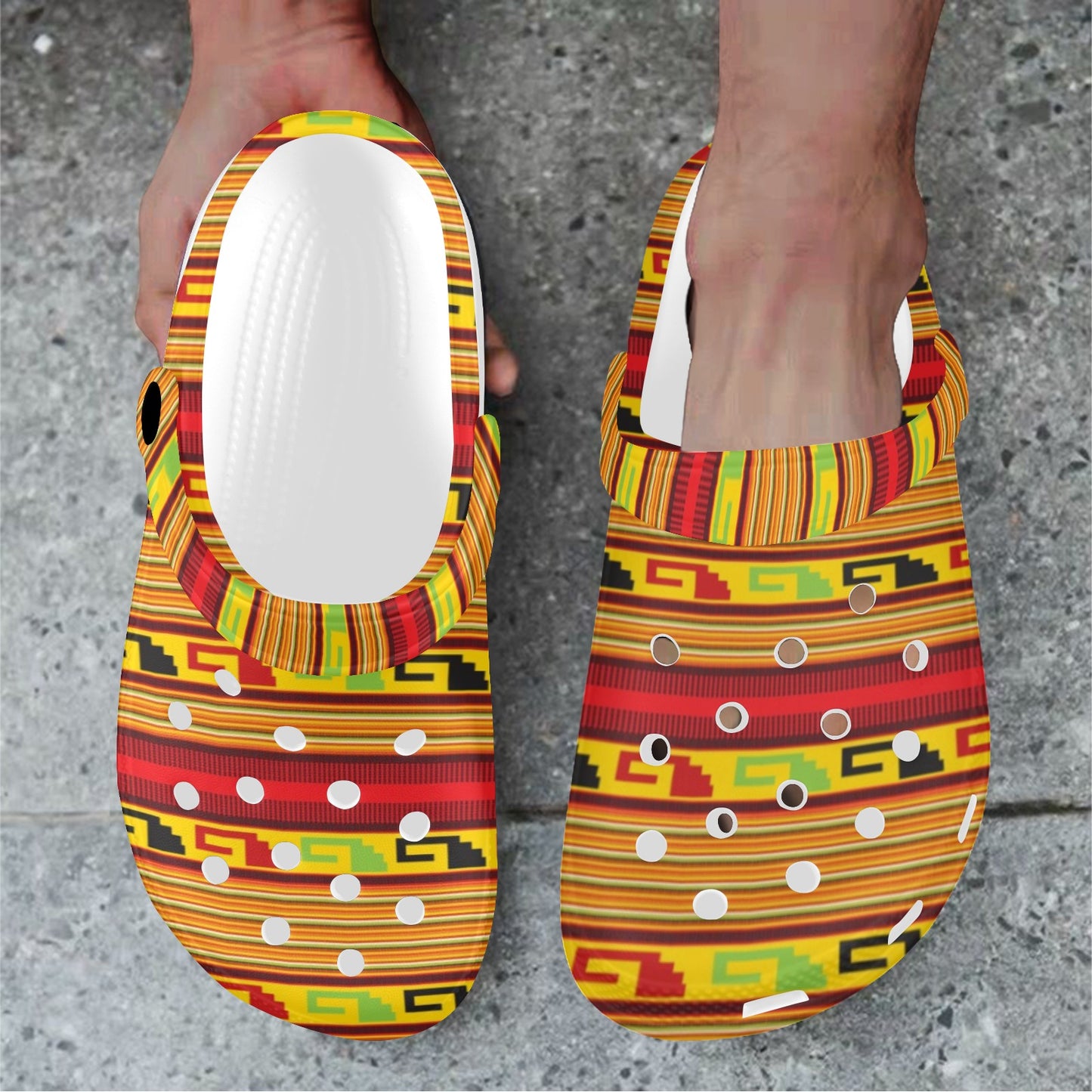 Mexican Blanket Ornament Print Pattern Unisex Clogs Shoes
