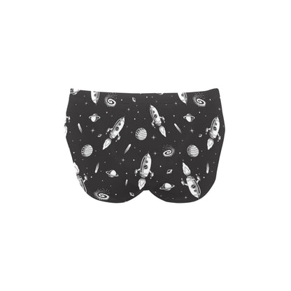 Space Rocket Print Design LKS303 Men's Swimming Briefs
