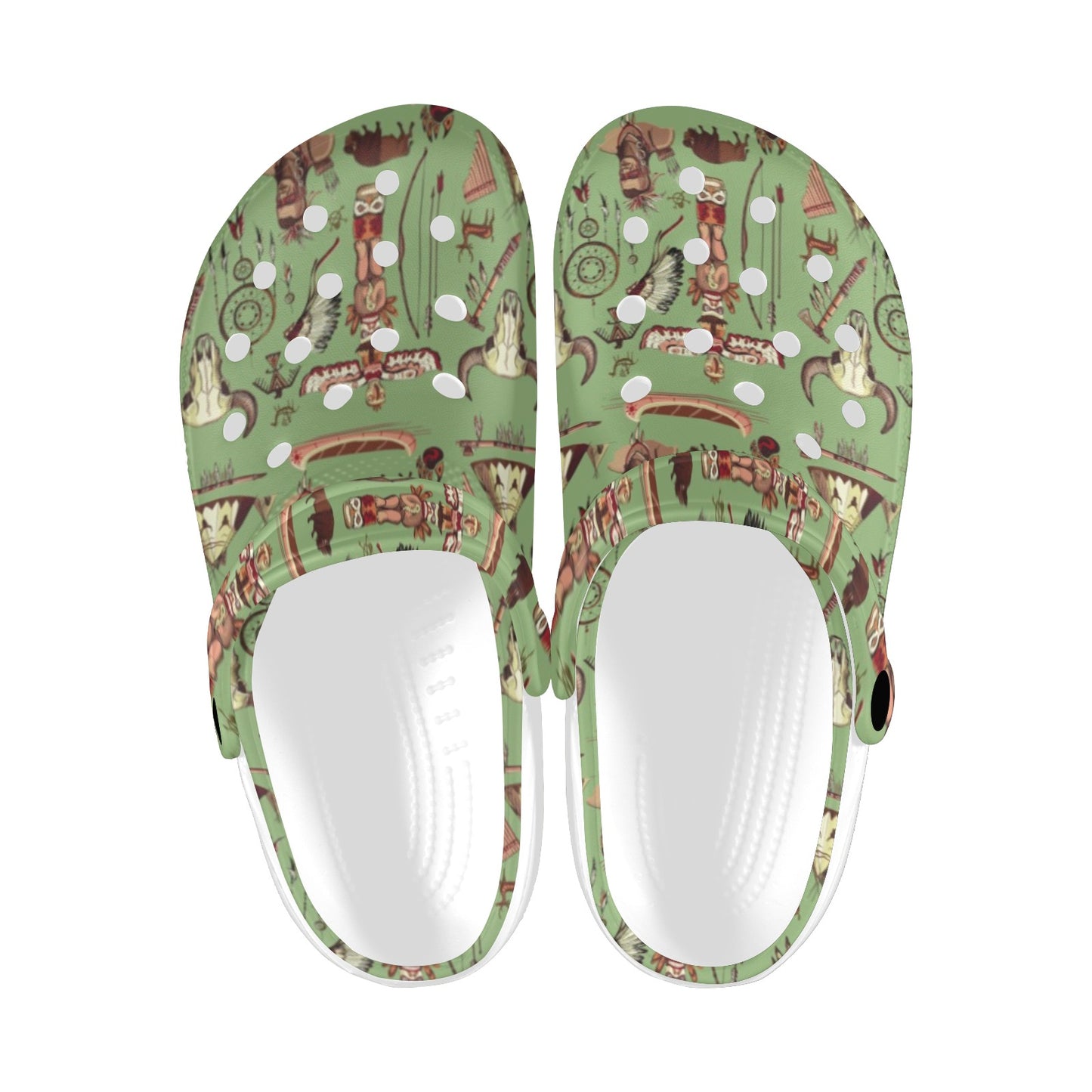Native Indian Themed Design Print Unisex Clogs Shoes