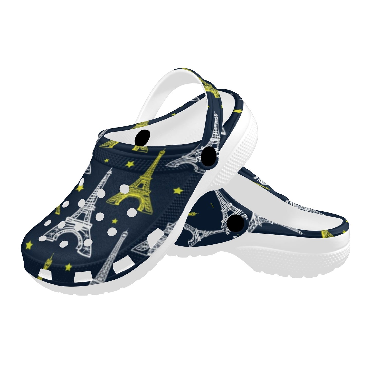 Eiffel Tower Star Print Unisex Clogs Shoes