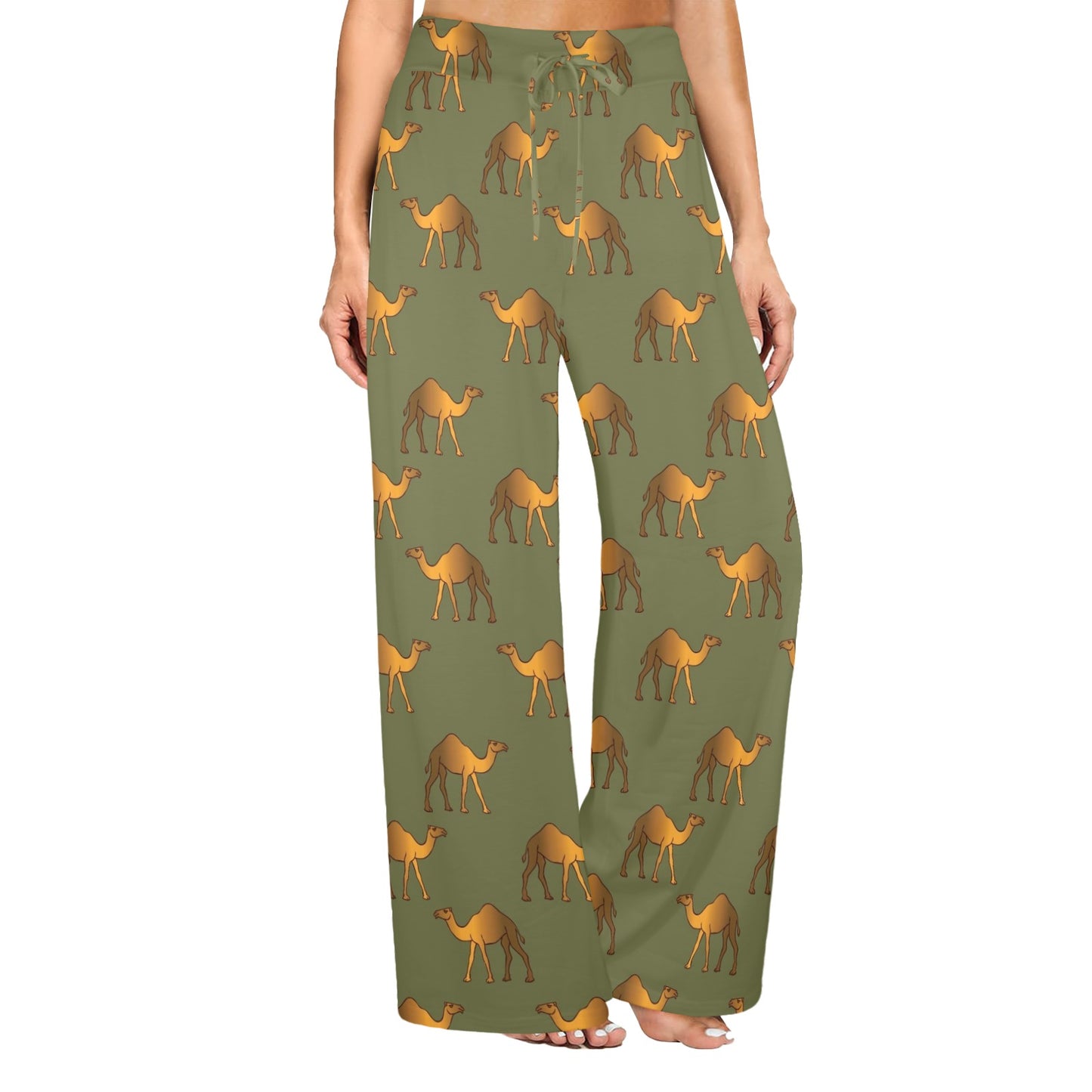 Camel Design Print Pattern JJ028 Women's Wide Leg Lounge Pants
