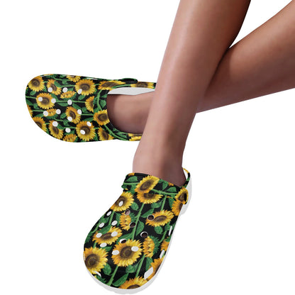 Sunflower Realistic Print Pattern Unisex Clogs Shoes