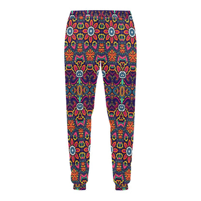 Ethnic Flower Style Print Pattern Men's Sweatpants