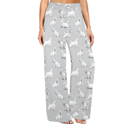 Scottish Terriers Print Design LKS3011 Women's Wide Leg Lounge Pants