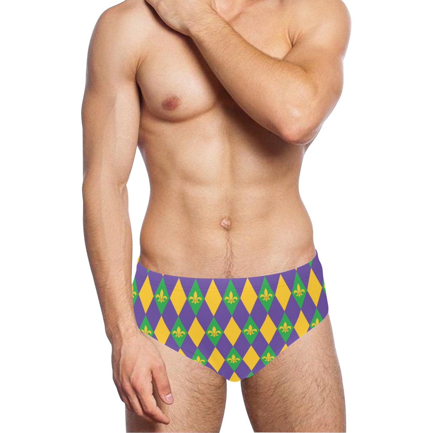 Mardi Gras Pattern Print Design 05 Men's Swimming Briefs
