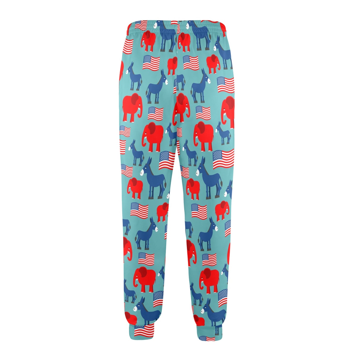 Donkey Red Elephant Pattern Print Design 03 Men's Casual Track Pants