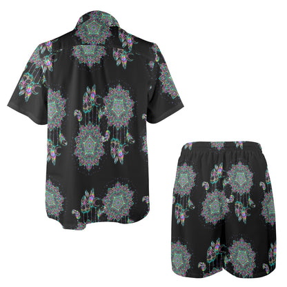 Dream Catcher Colorful Hand Draw Men's Beach Shirt and Shorts Set