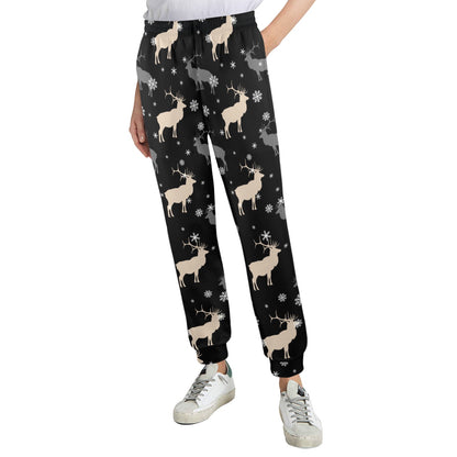 elk Design Print Pattern JJ0197 Women's Casual Track Pants