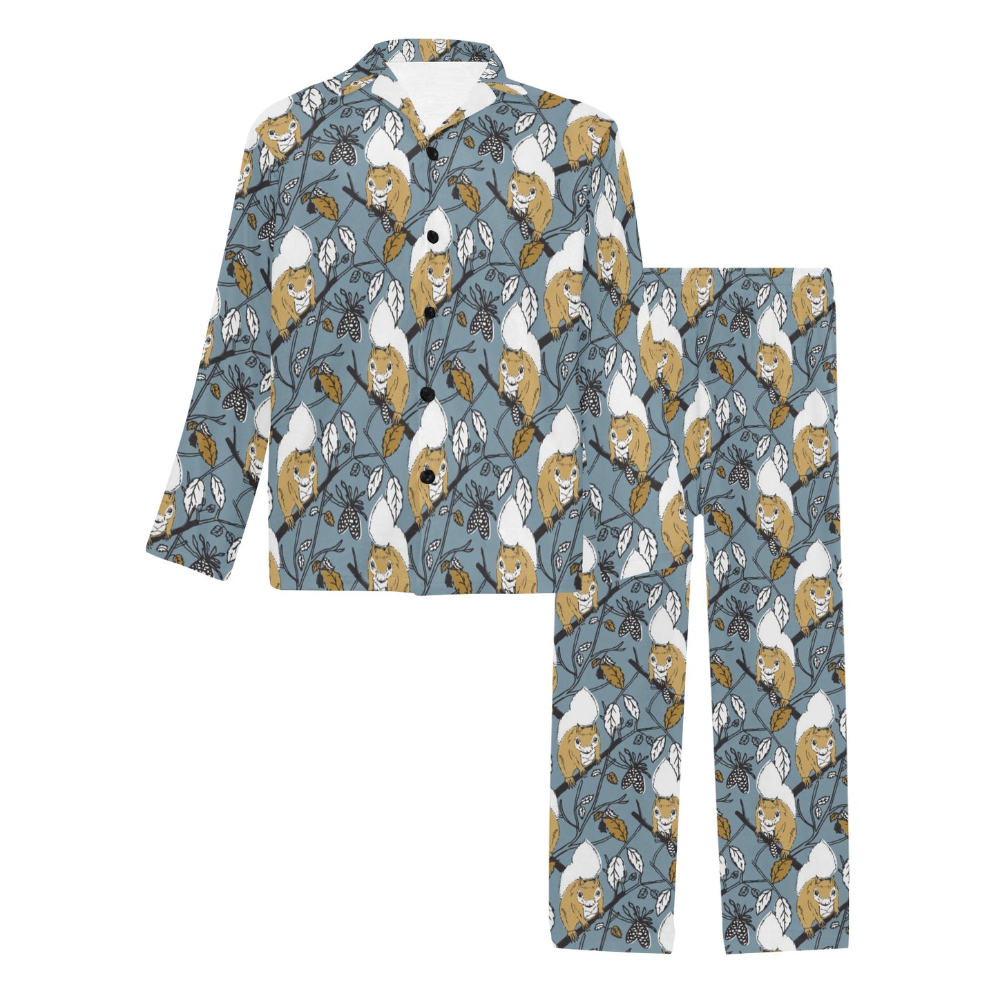 Squirrel Print Design LKS305 Men's Long Pajama Set