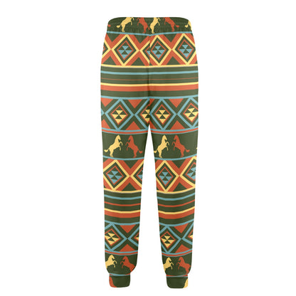 Horse Western Pattern Men's Casual Track Pants