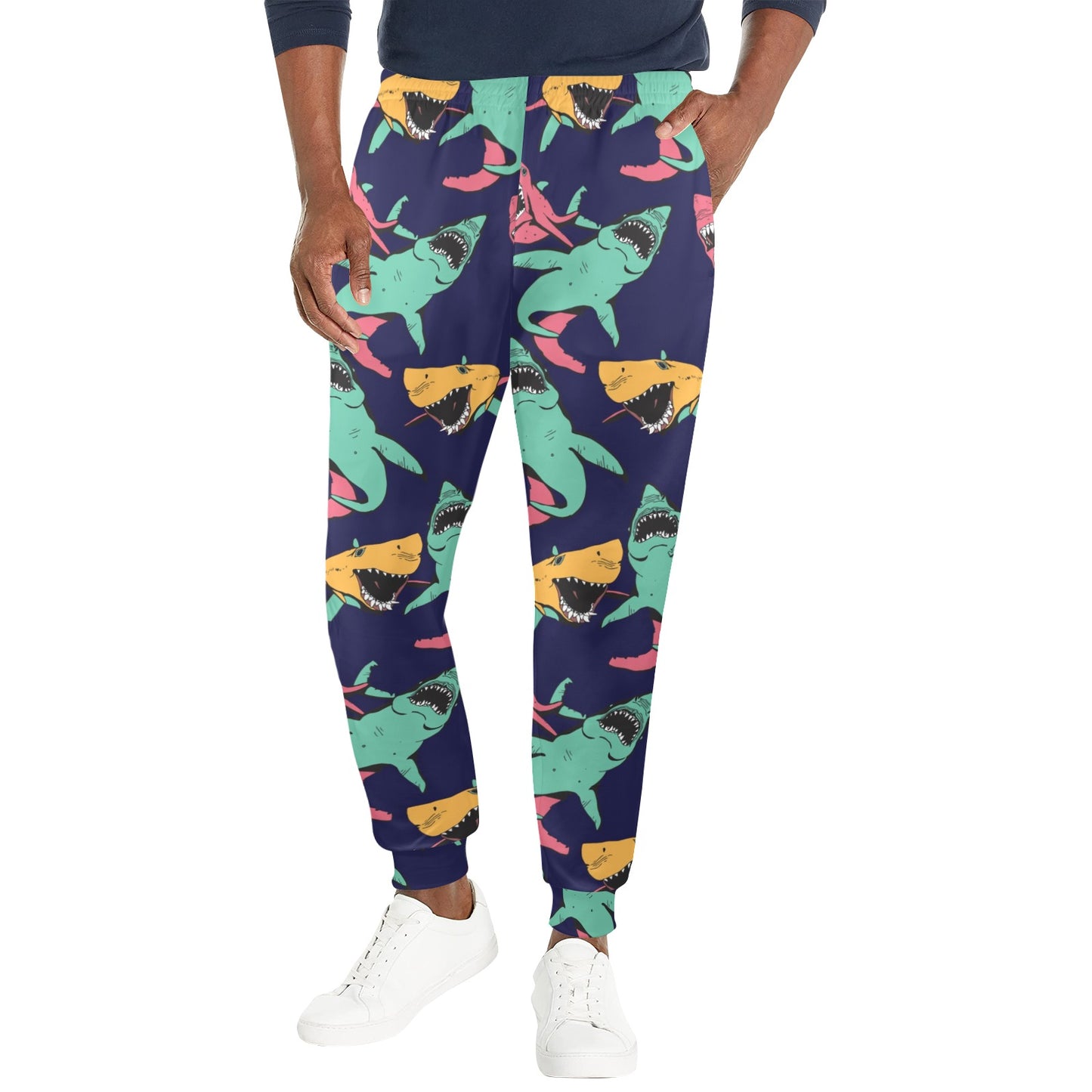Shark Bite Pattern Men's Casual Track Pants