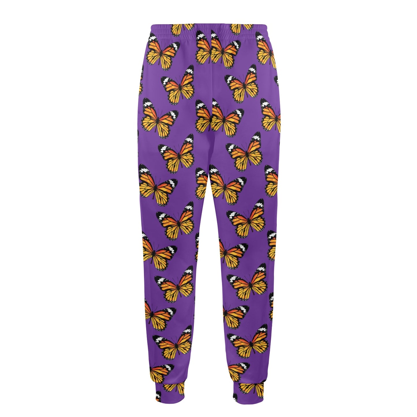 Monarch Butterfly Purple Print Pattern Men's Casual Track Pants
