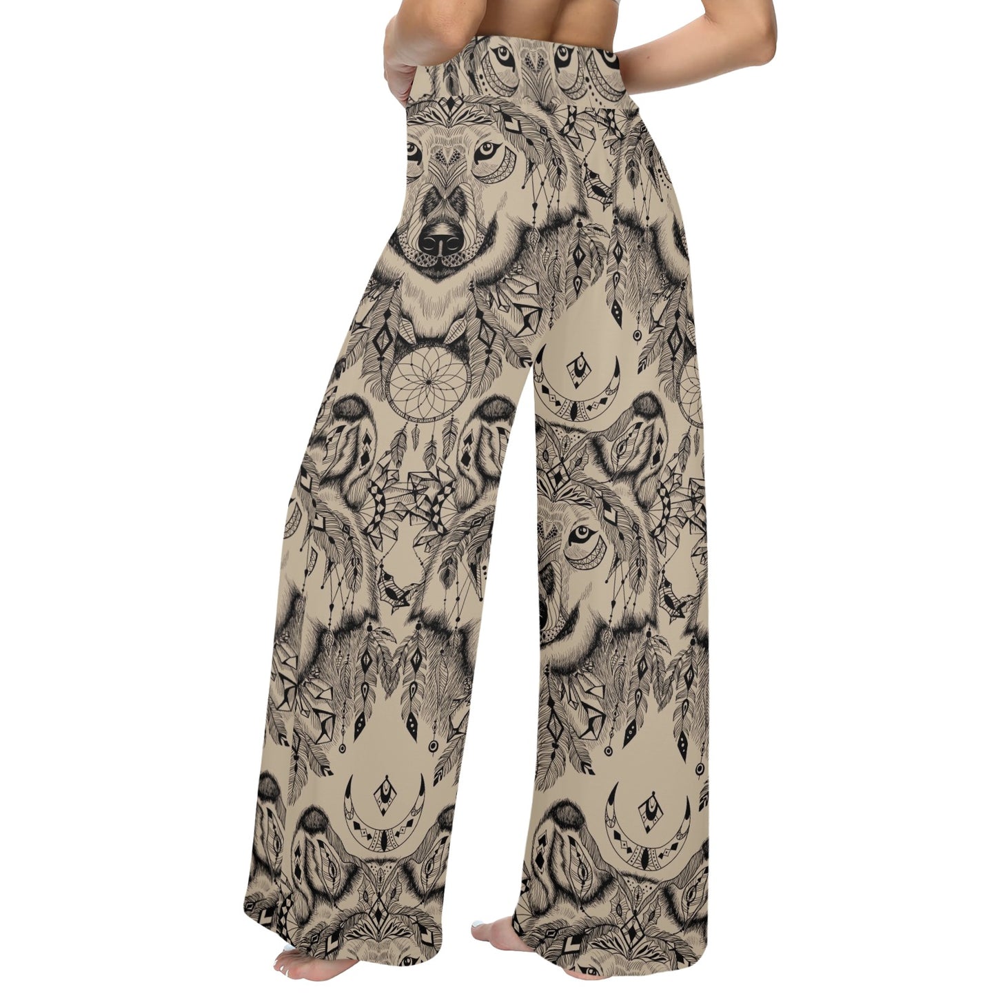 Indian Boho Wolf Women's Wide Leg Lounge Pants