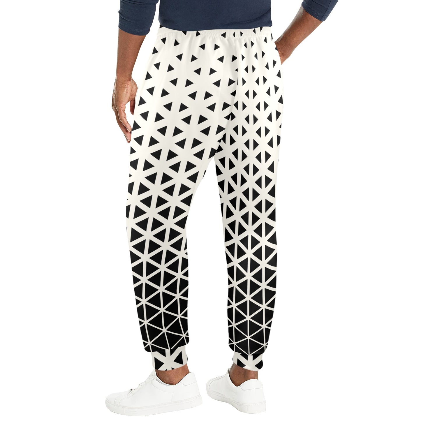 Geometric Black White Pattern Print Design 03 Men's Casual Track Pants