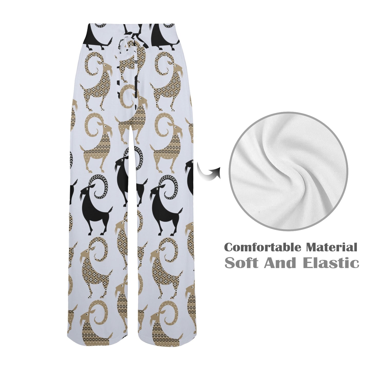 Goat Pattern Print Design 03 Women's Wide Leg Lounge Pants