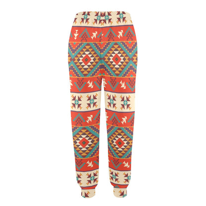 Aztec Red Print Pattern Women's Casual Track Pants