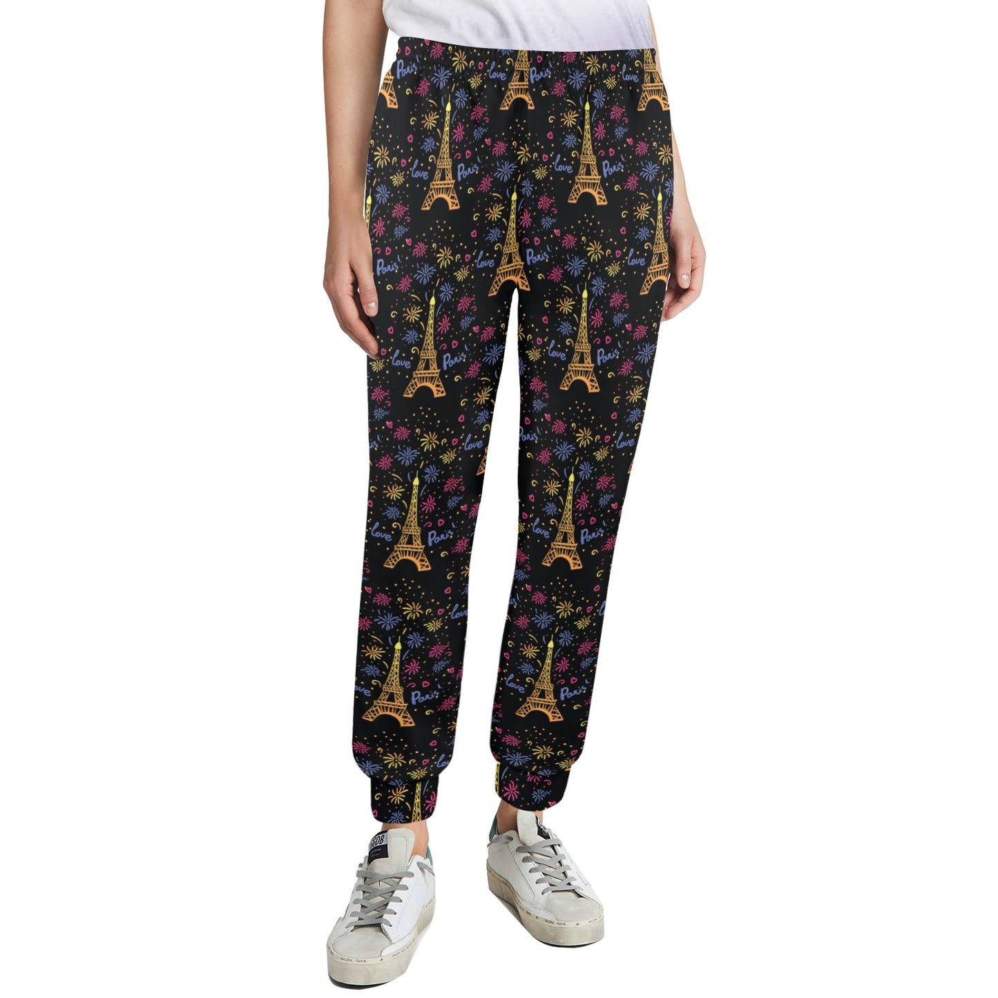 Eiffel Tower Love Paris Print Women's Casual Track Pants
