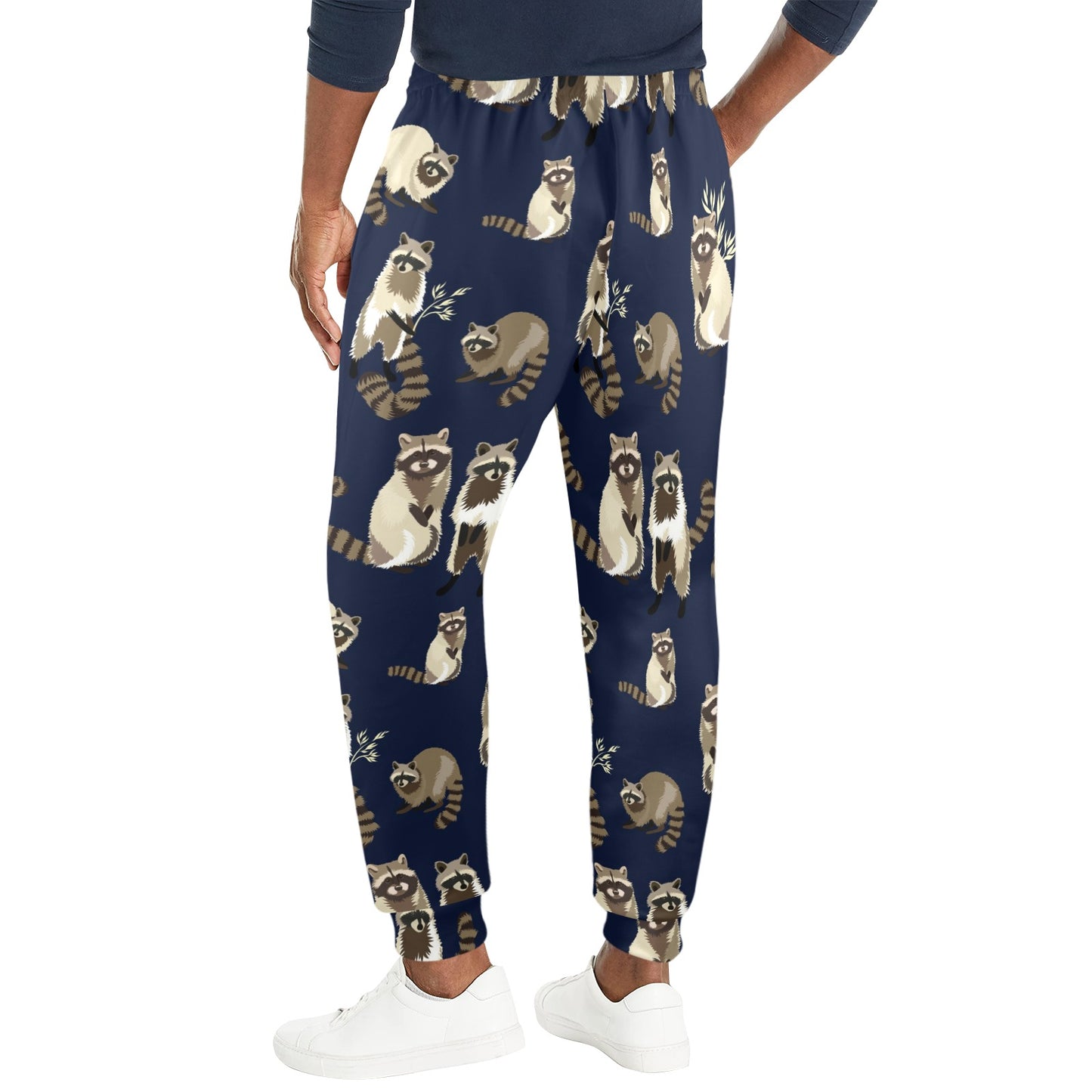 Raccoon Pattern Print Design A06 Men's Casual Track Pants