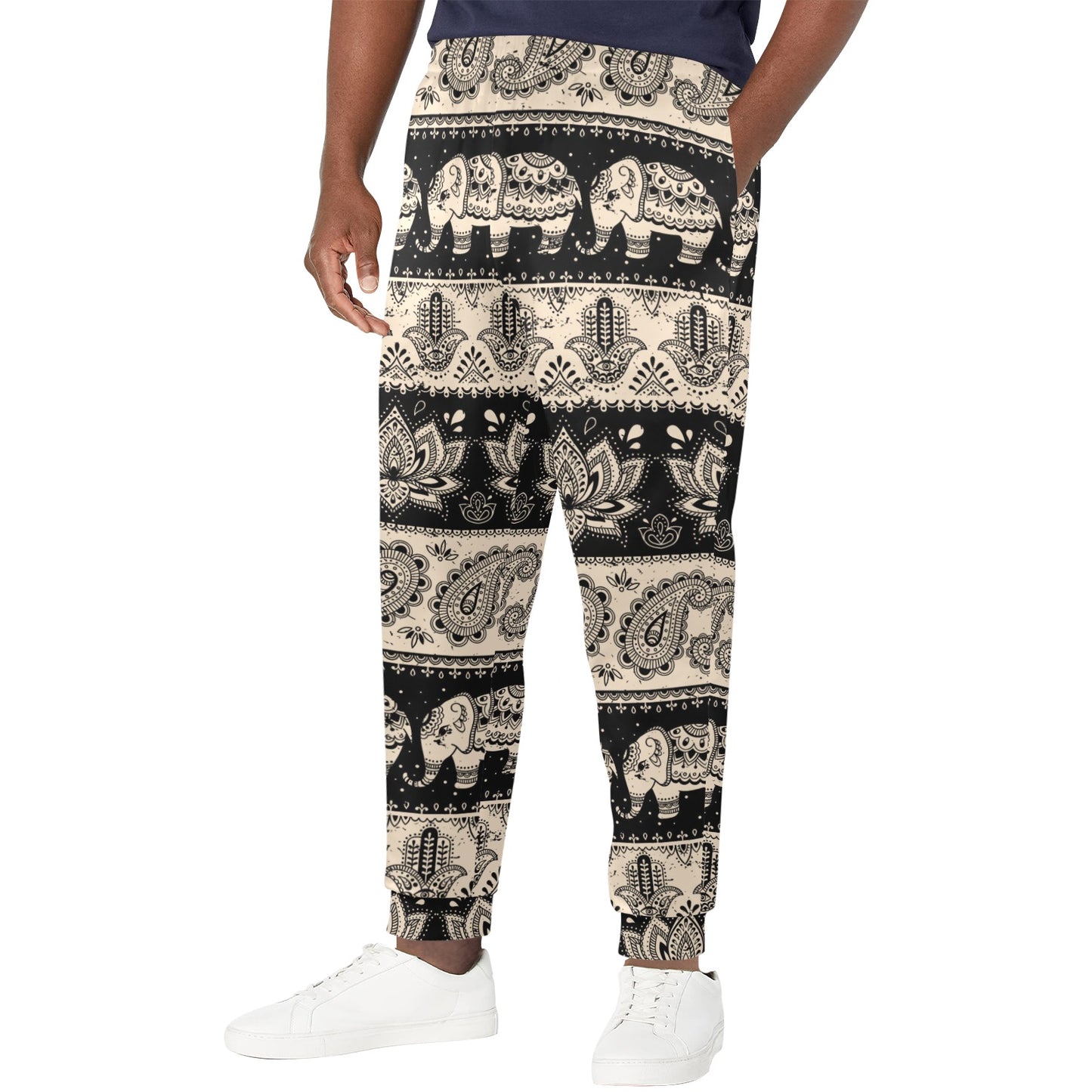 Elephant Hansa Lotus Pattern Men's Casual Track Pants