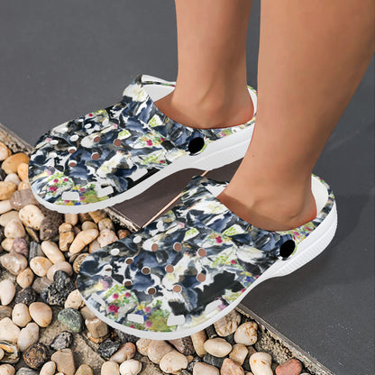 Cow Watercolor Print Pattern Unisex Clogs Shoes