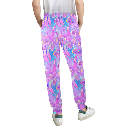 Psychedelic Trippy Mushroom Print Women's Casual Track Pants