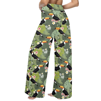 Toucan Print Design LKS304 Women's Wide Leg Lounge Pants