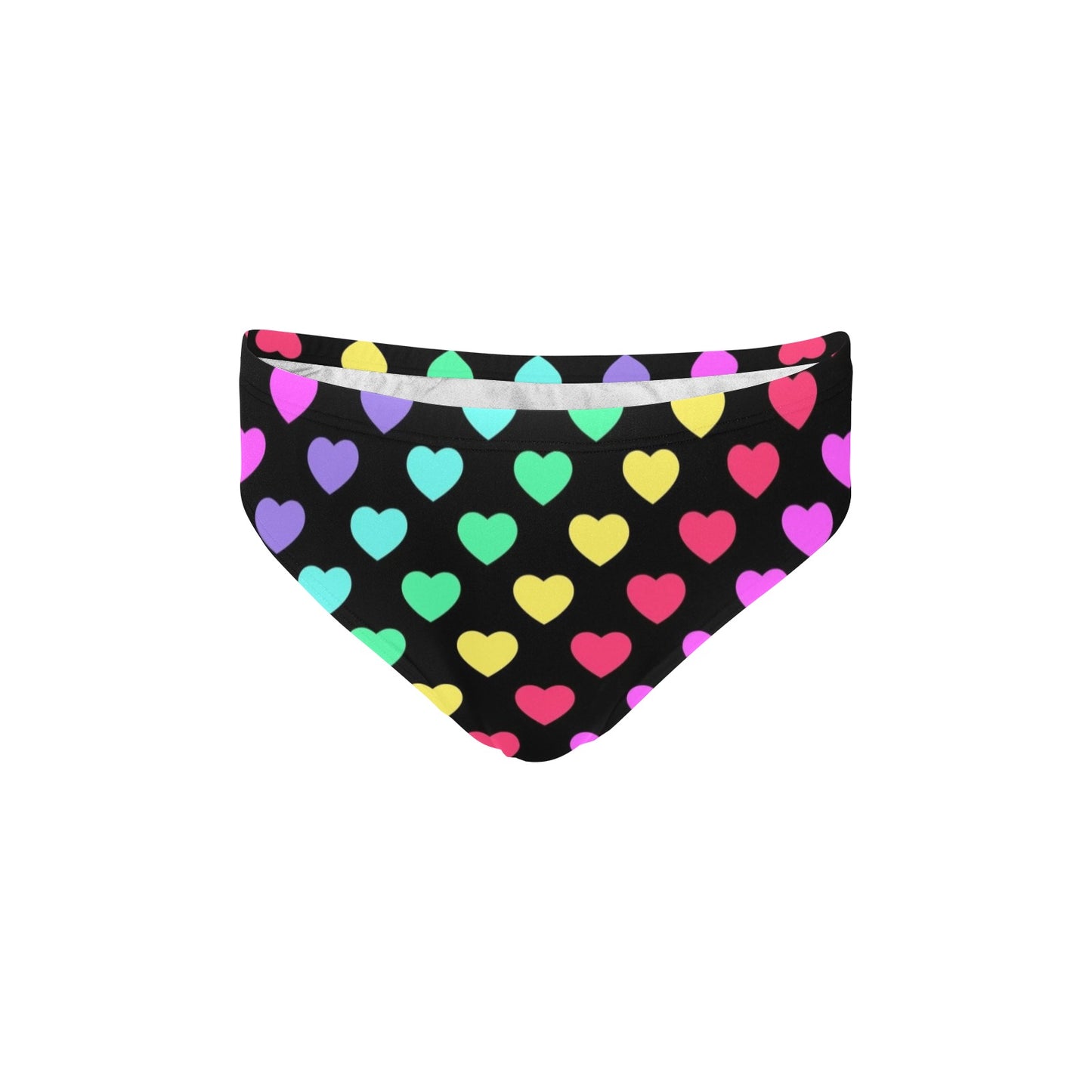 Heart Rainbow Pattern Print Design HE02 Men's Swimming Briefs