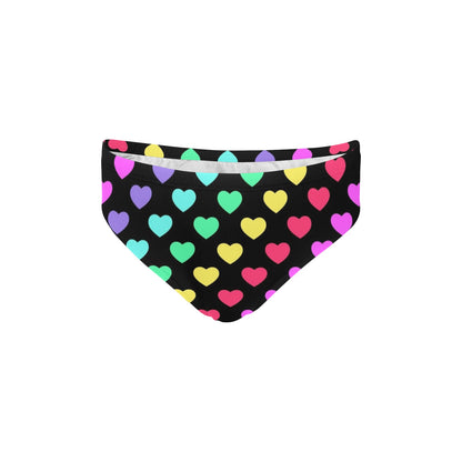 Heart Rainbow Pattern Print Design HE02 Men's Swimming Briefs