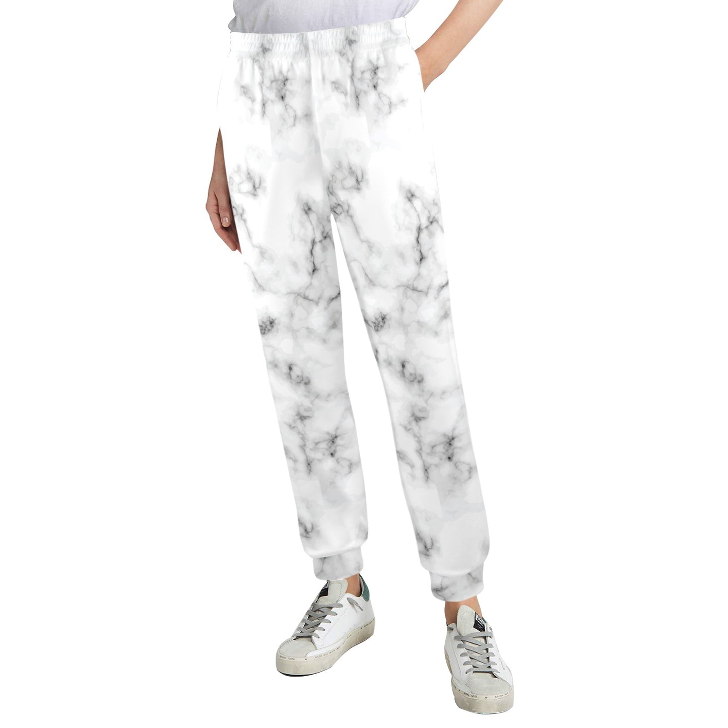Marble Pattern Print Design 01 Women's Casual Track Pants