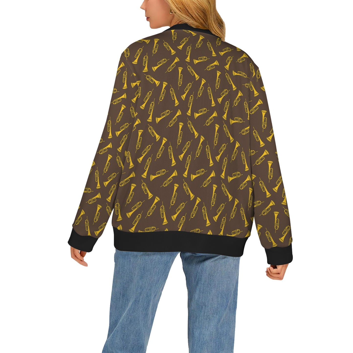 Trumpet Pattern Design Print Women's Cardigan